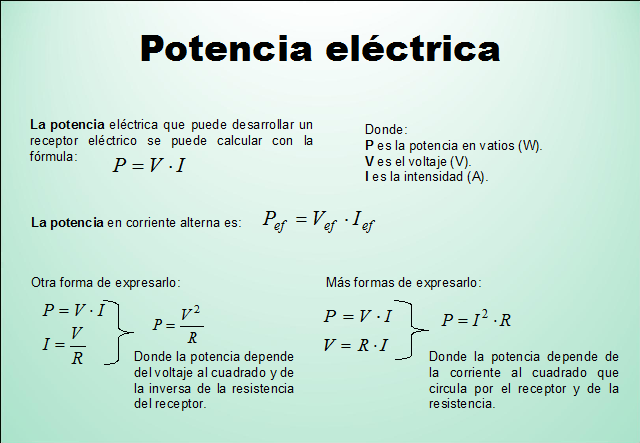 Formula Potencia Electrica Alterna Todoespana 4361
